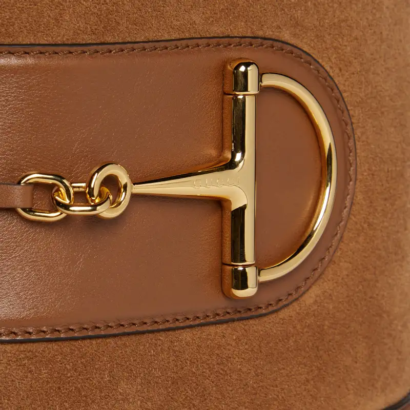 GUCCI Suede Bucket Bag, Portable Crossbody Bag, Shoulder Bag Mini Women's Brown-7