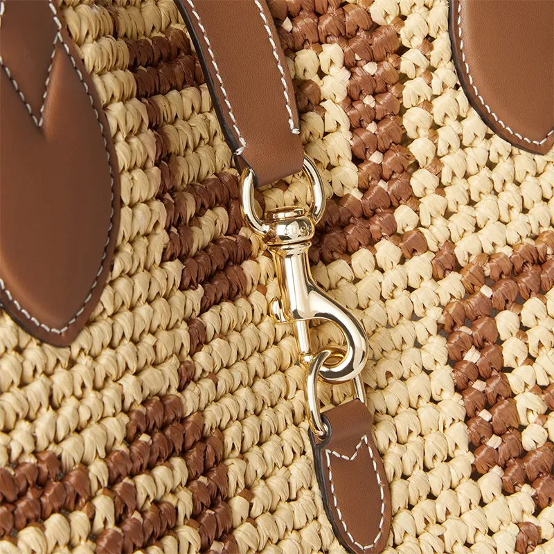 GUCCI Raffia Tote Bag, Shopping Bag, Handbag, Shoulder Bag Medium Size Women's Brown-7