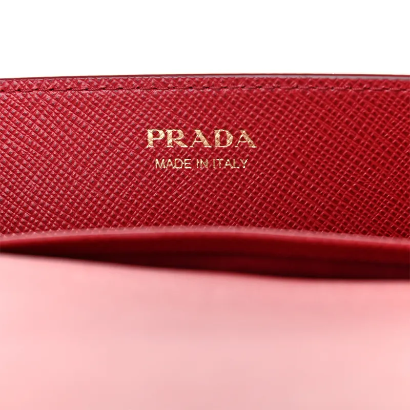 PRADA Cahier Leather Shoulder Bag Mini Women's Red-5