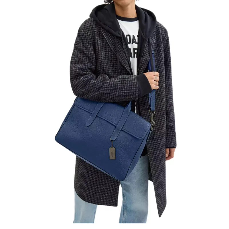 COACH Sullivan Leather One Shoulder Handbag Tubas Men's Dark Blue-3