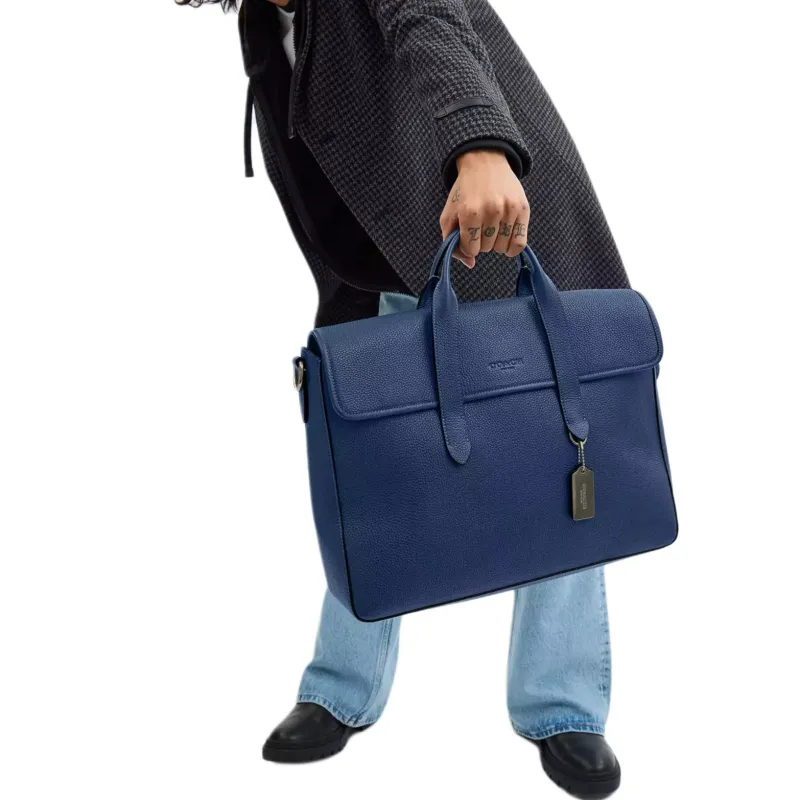 COACH Sullivan Leather One Shoulder Handbag Tubas Men's Dark Blue-4