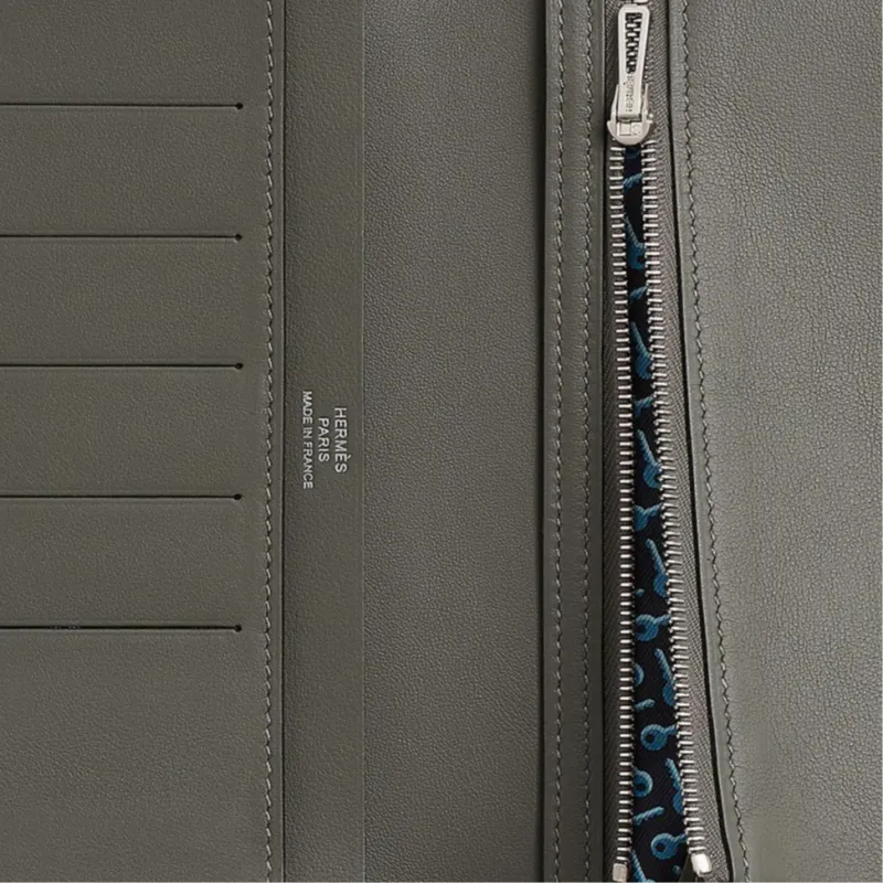 HERMES Citizen Twill Swift Calfskin Wallet Unisex Meyer Gray & Caban Meyer Gray-2