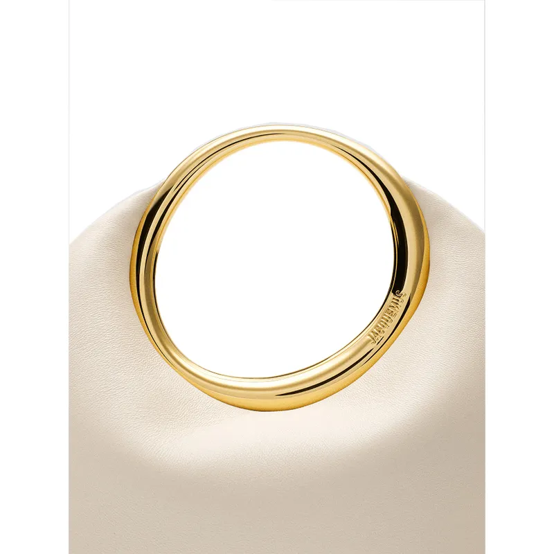 Jacquemus Calfskin Handbag Trumpets Women's Light Ivory-4