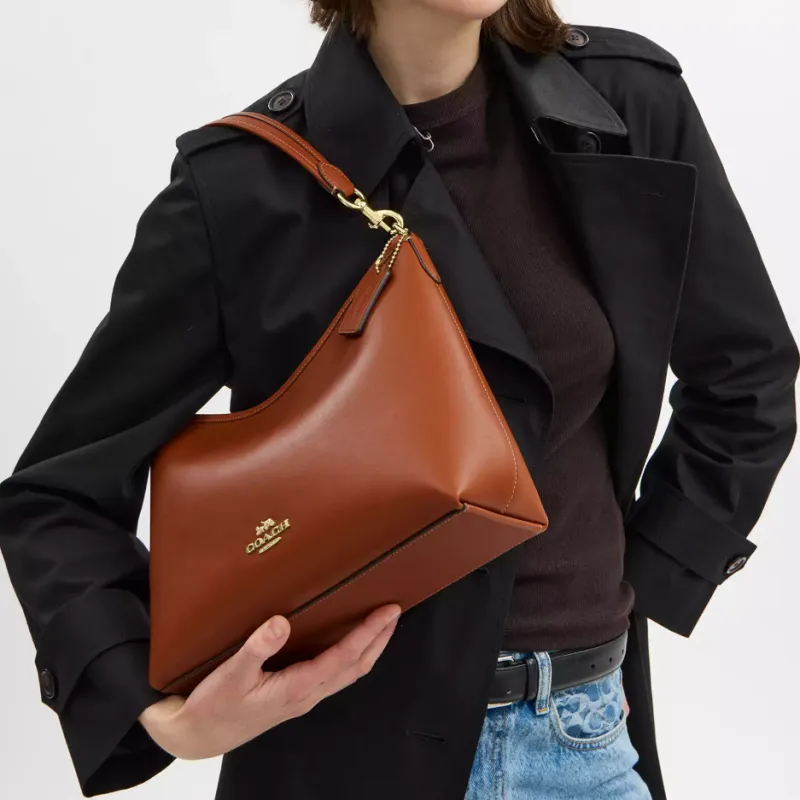 COACH LAUREL Smooth Grain Leather Crossbody Bag, Shoulder Bag Tubas Women's Tan-5