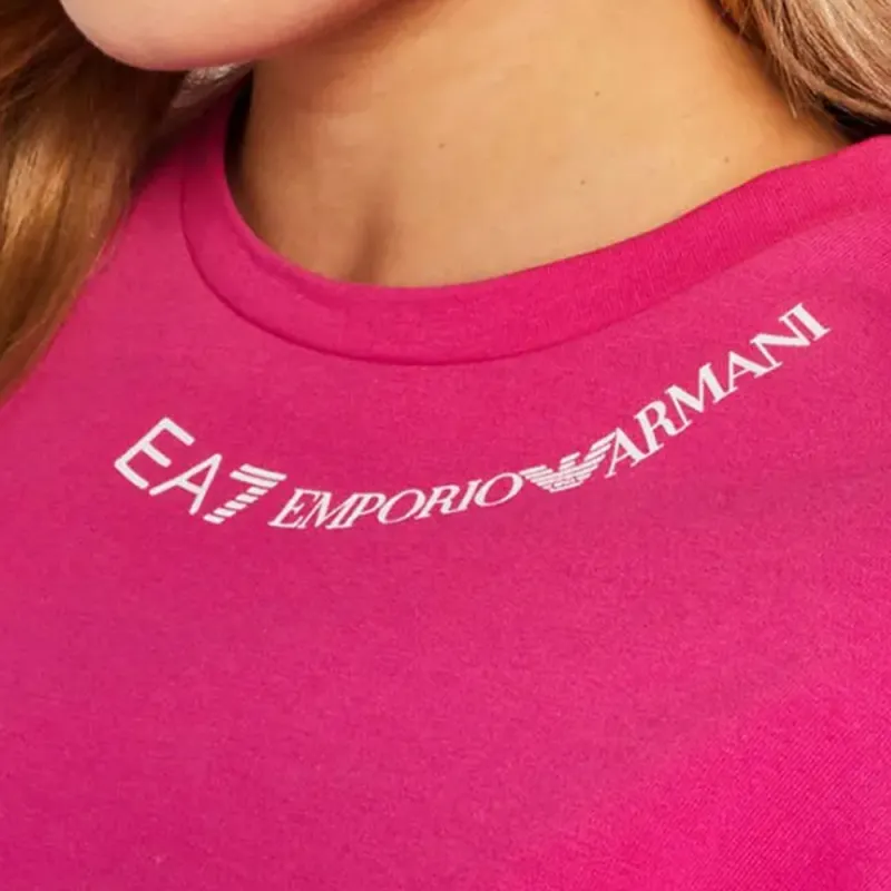 EMPORIO ARMANI EA7 T Shirts Women's Rose Red-3