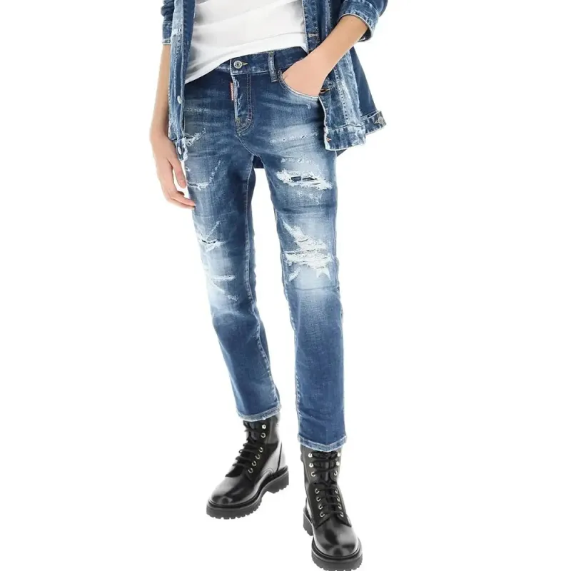 DSQUARED 2 Bleached Cropped Jeans-4
