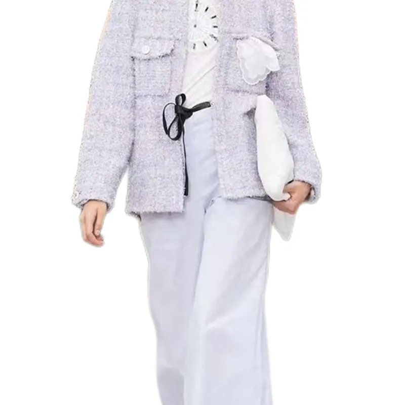 CHANEL Jackets Coats Women's Purple-3