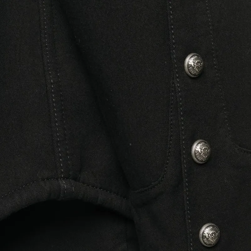 BALMAIN Denim Jackets Men Black-4