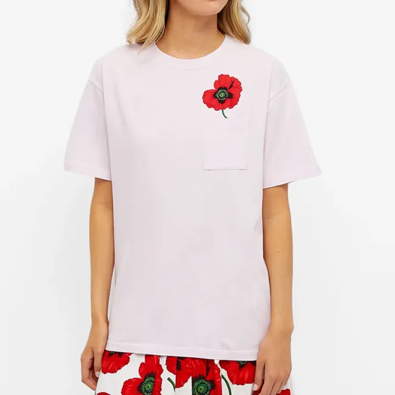 KENZO Poppy By Nigo Women's Oversized Pocket T Shirt Faded Pink-3