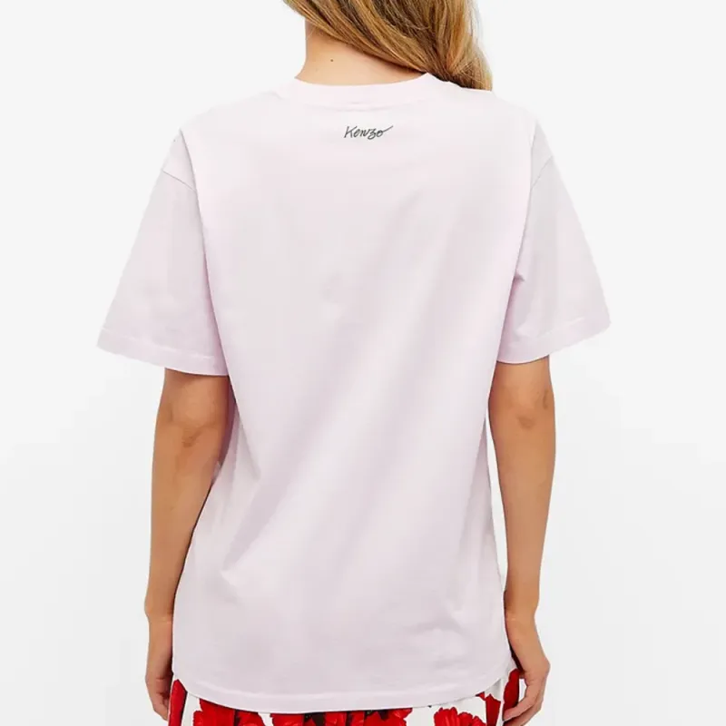 KENZO Poppy By Nigo Women's Oversized Pocket T Shirt Faded Pink-4