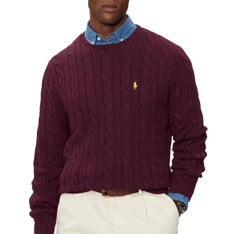 Polo Ralph Lauren Logo Embroidered Cable Knit Jumper-3
