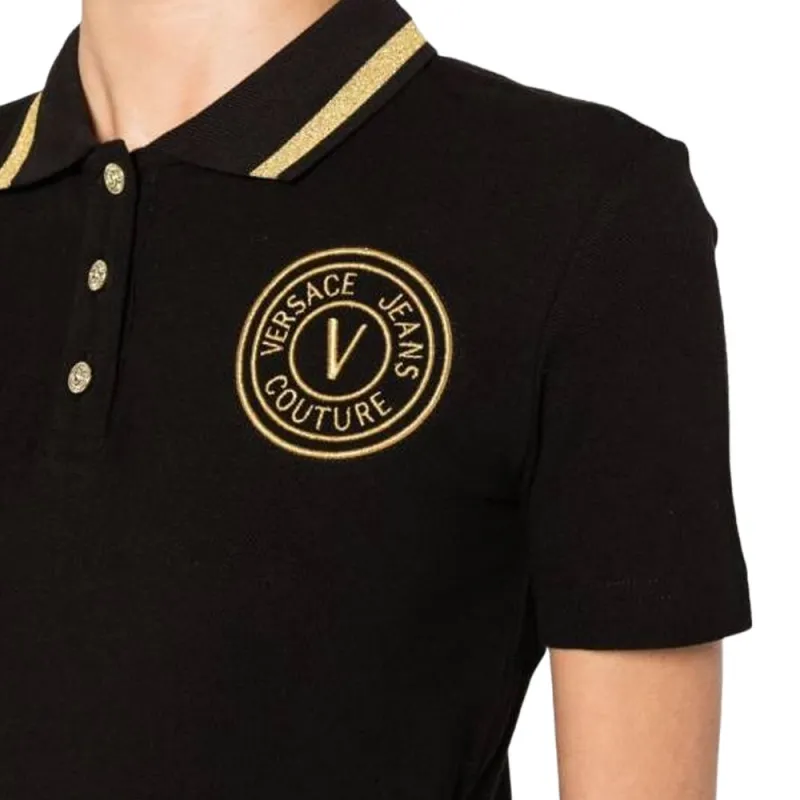 VERSACE JEANS COUTURE V Emblem Piqué Polo Shirt-4