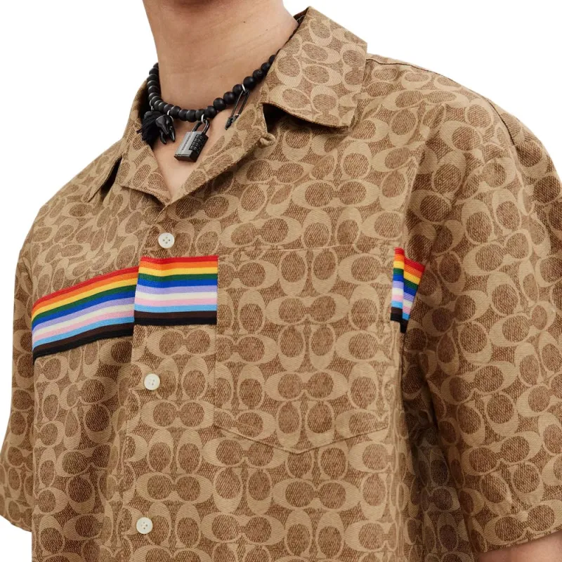 COACH Shirts Men Brown-3