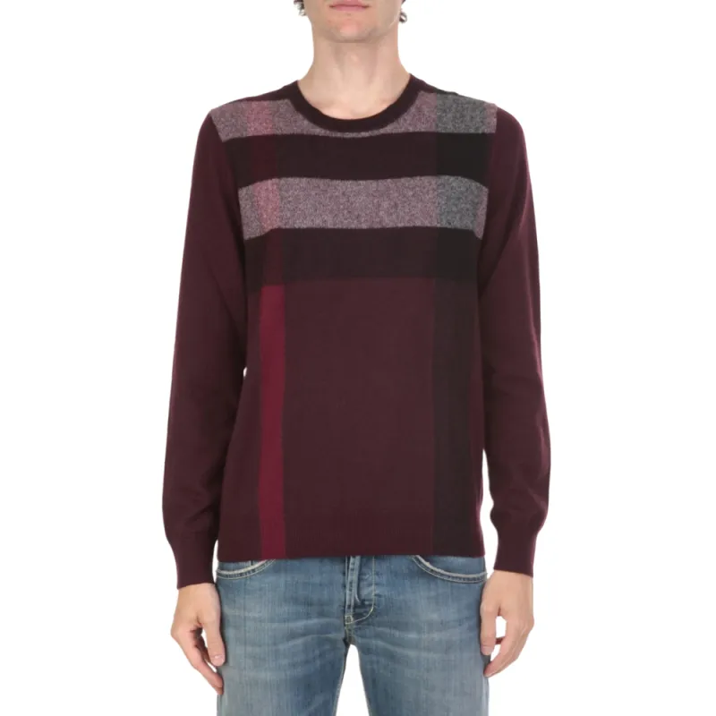 Burberry Cashmere Sweaters Men Burgundy-4