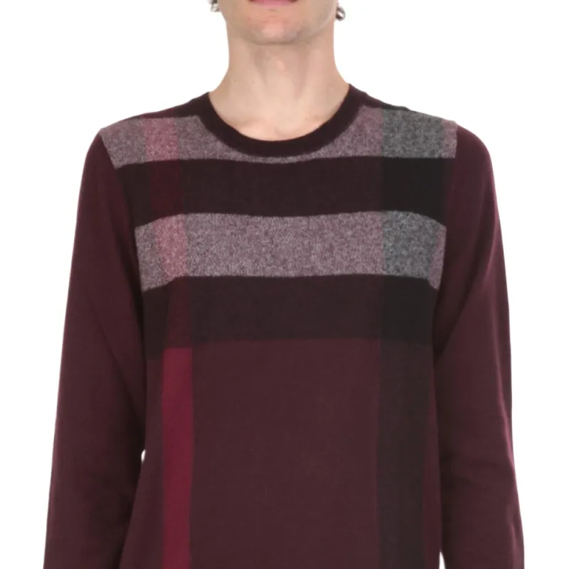 Burberry Cashmere Sweaters Men Burgundy-2