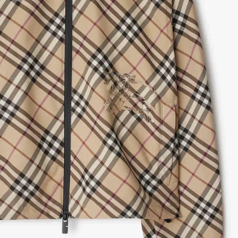 Burberry Checked Hooded Zip Up Jacket-4