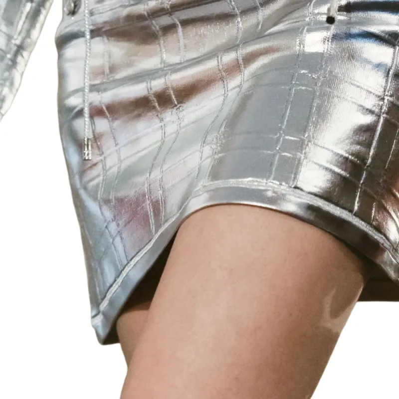 CHANEL Casual Short Skirts Women's Silver-4