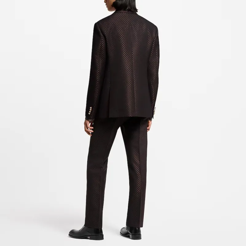 Lv Wool Silk Blend Monogram Evening Cigarette Pants-2