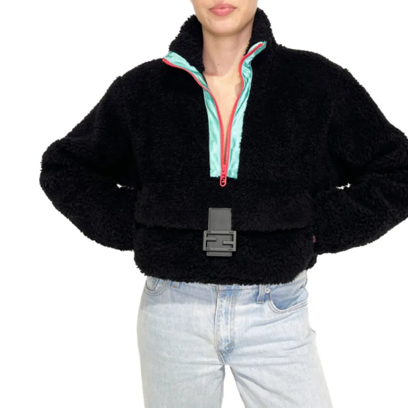 FENDI FW22 Cropped Coats Women's Black-3
