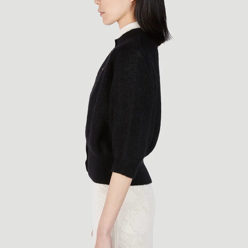 GUCCI Fine Knit Cropped Mohair Cardigan-4