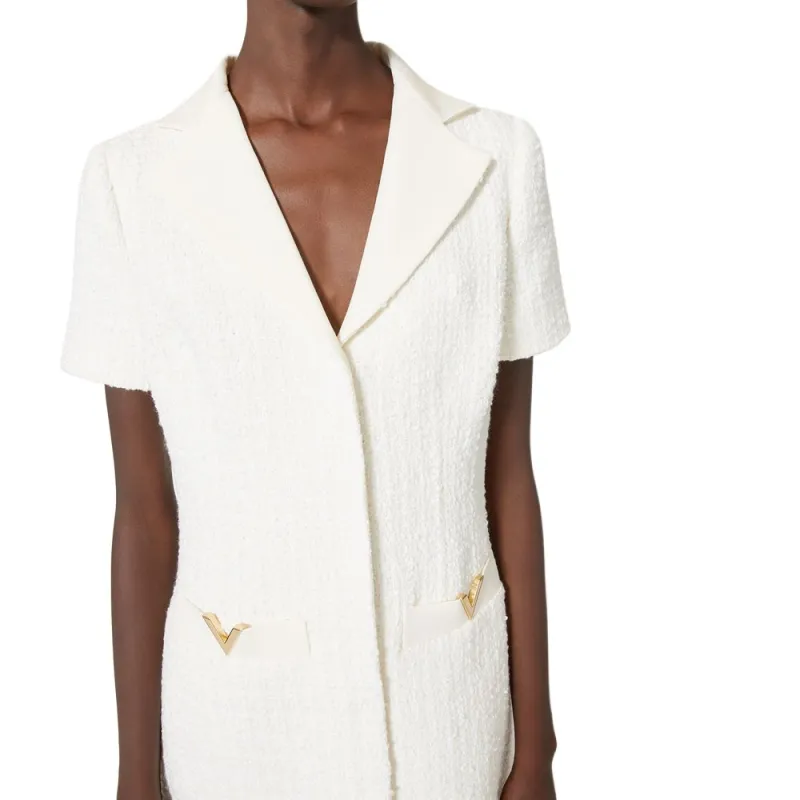 Valentino Short Sleeved Dresses Women's Beige-4