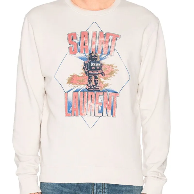 SAINT LAURENT Sweatshirts Men White-1