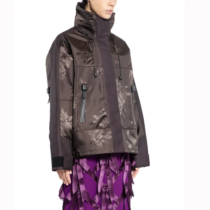 PRADA Patterned Jacquard High Neck Padded Jacket-4