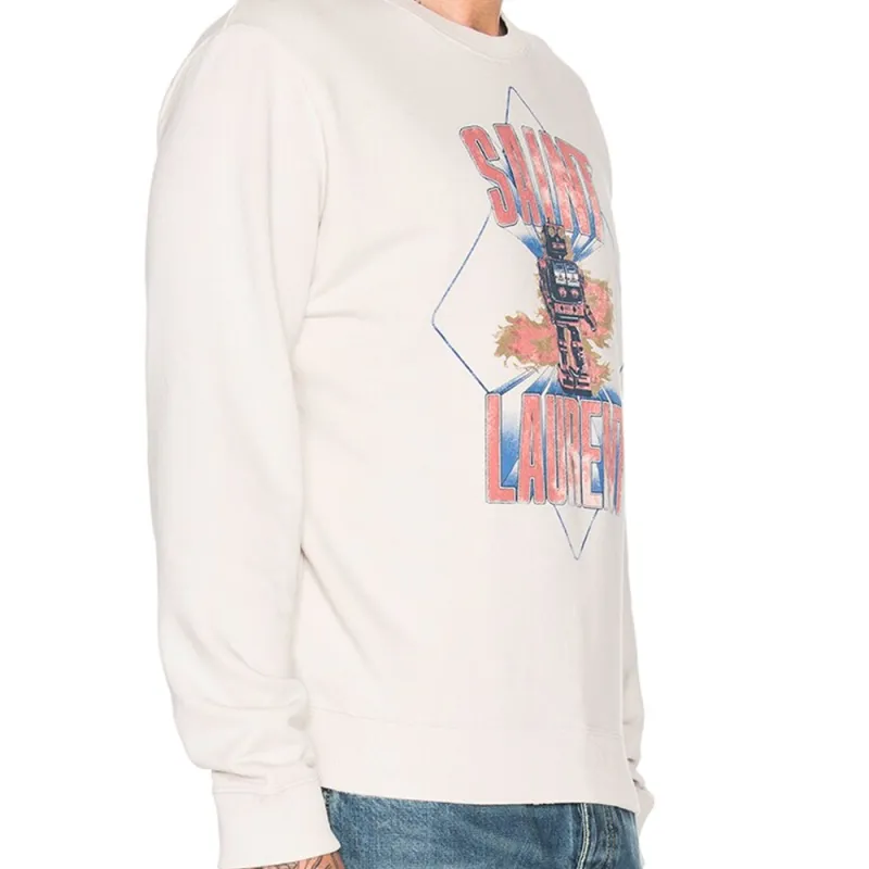 SAINT LAURENT Sweatshirts Men White-2