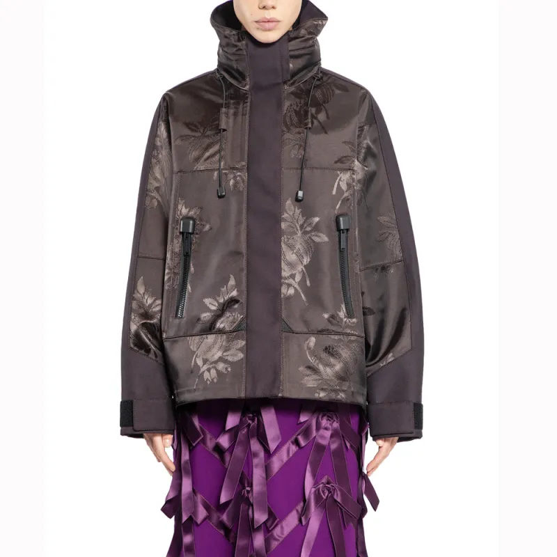 PRADA Patterned Jacquard High Neck Padded Jacket-2
