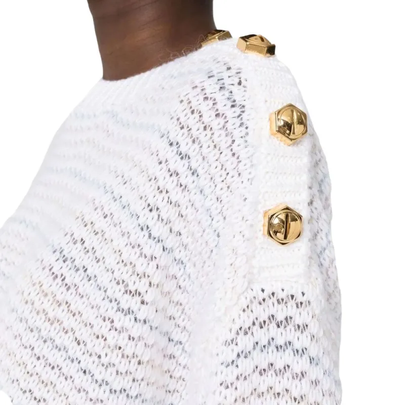 BALMAIN Cashmere Sweaters Women's White-5