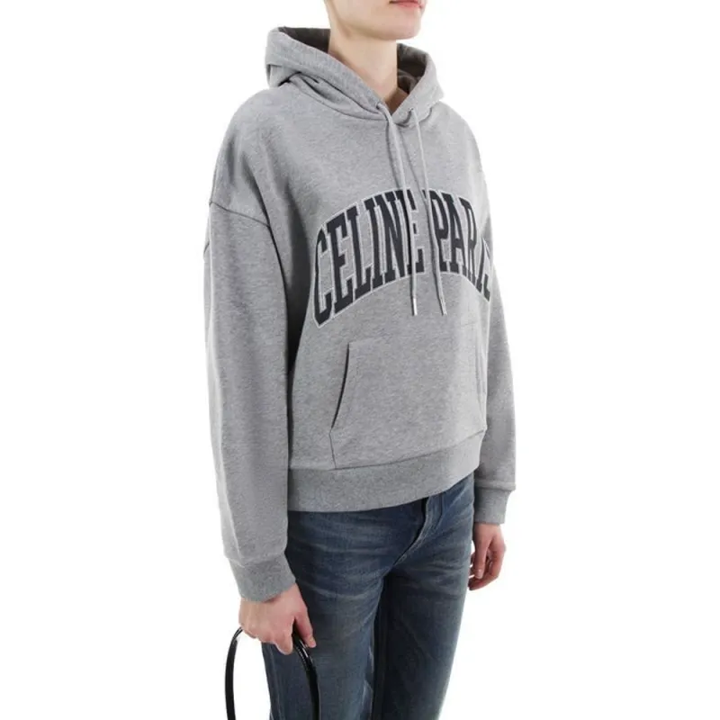 CELINE Logo Printed Drawstring Hoodie-4