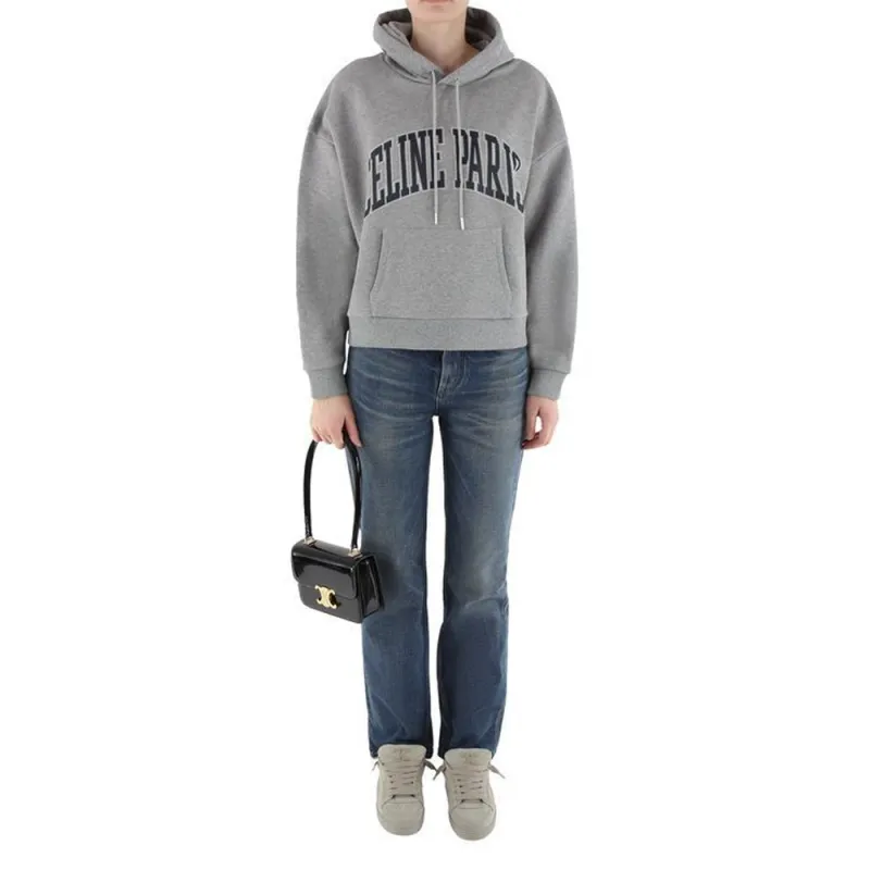 CELINE Logo Printed Drawstring Hoodie-2