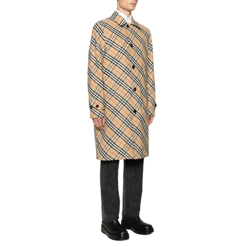 Burberry Vintage Check Button Up Coat-1