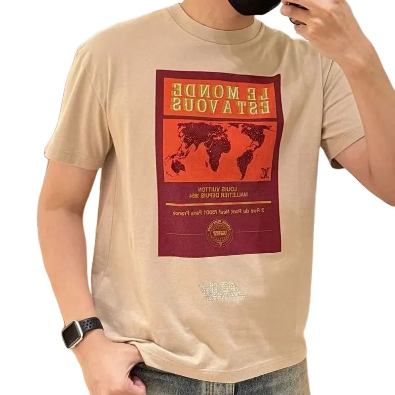 LOUIS VUITTON Embellished Graphic Cotton T Shirt-5
