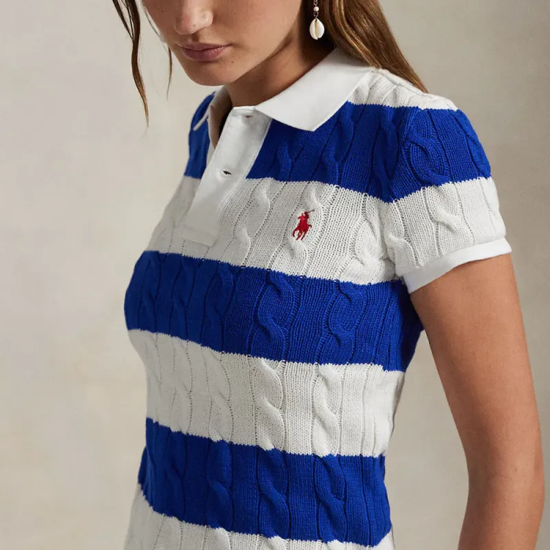 Polo Ralph Lauren Slim Fit Cable Knit Polo Shirt-4