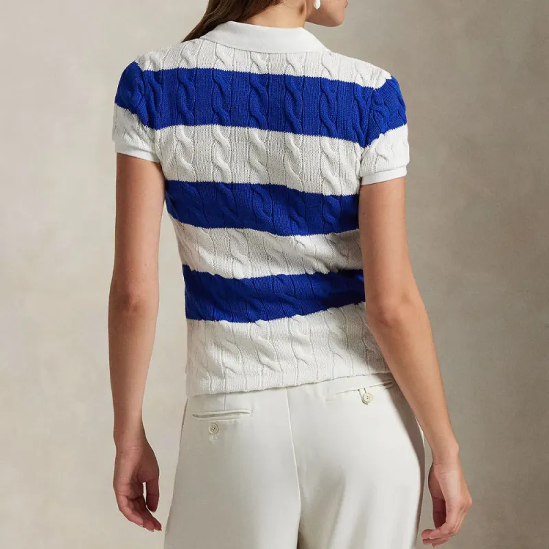 Polo Ralph Lauren Slim Fit Cable Knit Polo Shirt-2