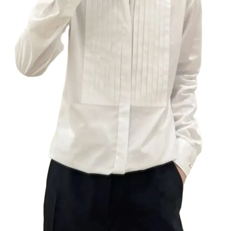 LOUIS VUITTON Bib Front Cotton Evening Shirt-4