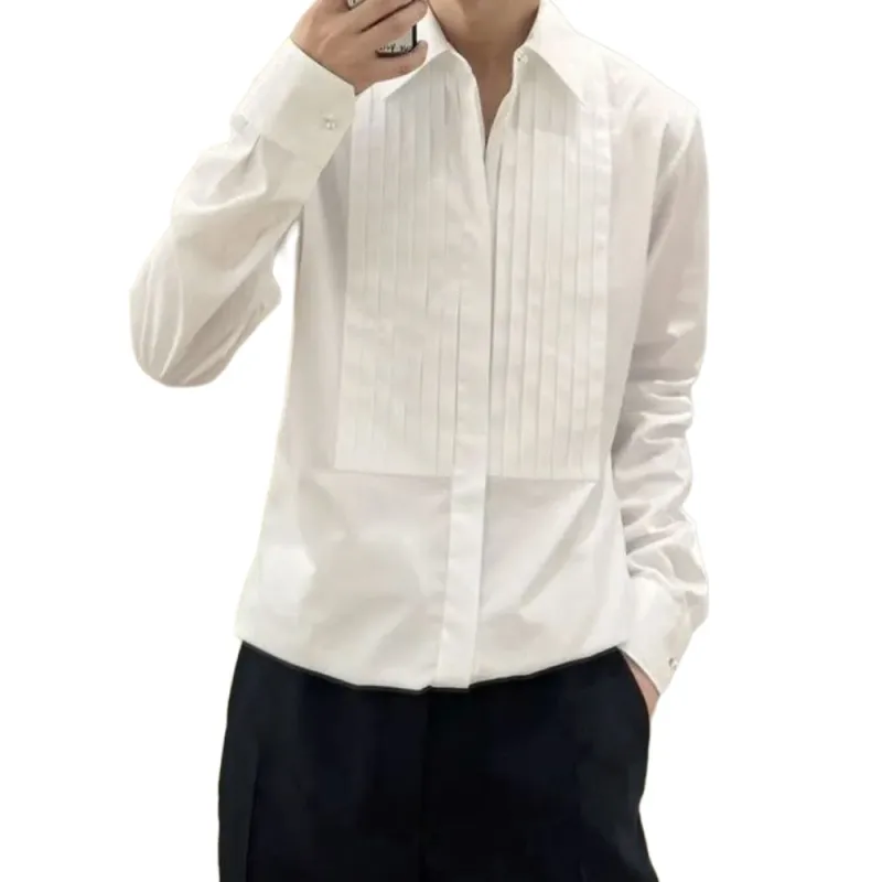LOUIS VUITTON Bib Front Cotton Evening Shirt-3