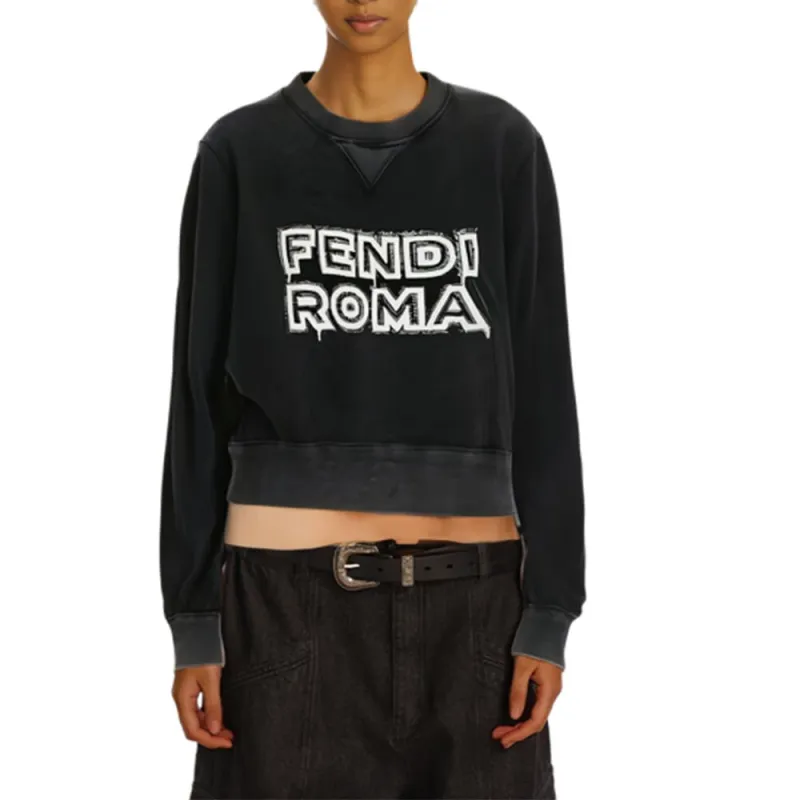 FENDI SS23 Sweatshirt Women's Black-5