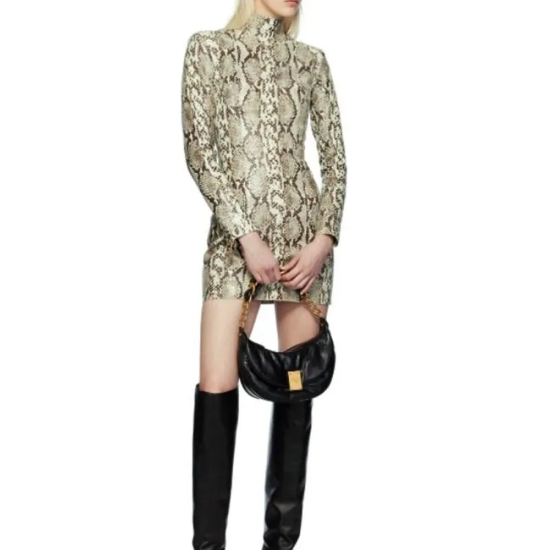 BALMAIN Long-Sleeved Dresses Women's Brown-4