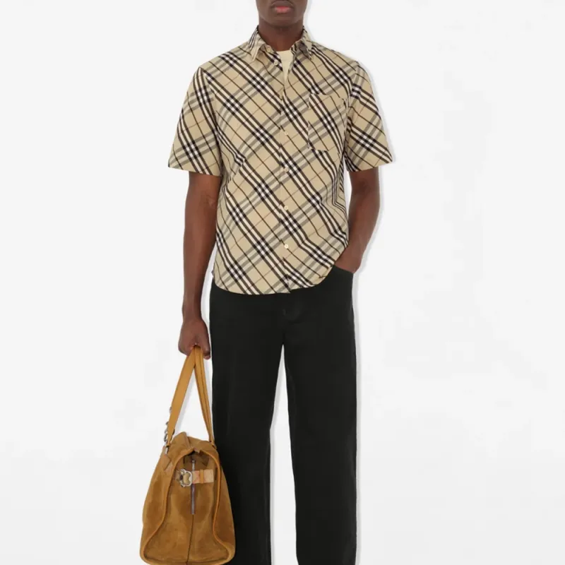 Burberry Checked Cotton Shirt-4