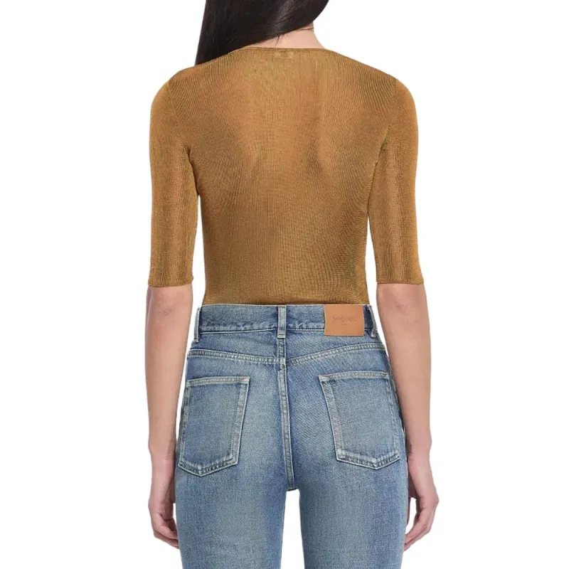 SAINT LAURENT Cassandre Knitted Top-3