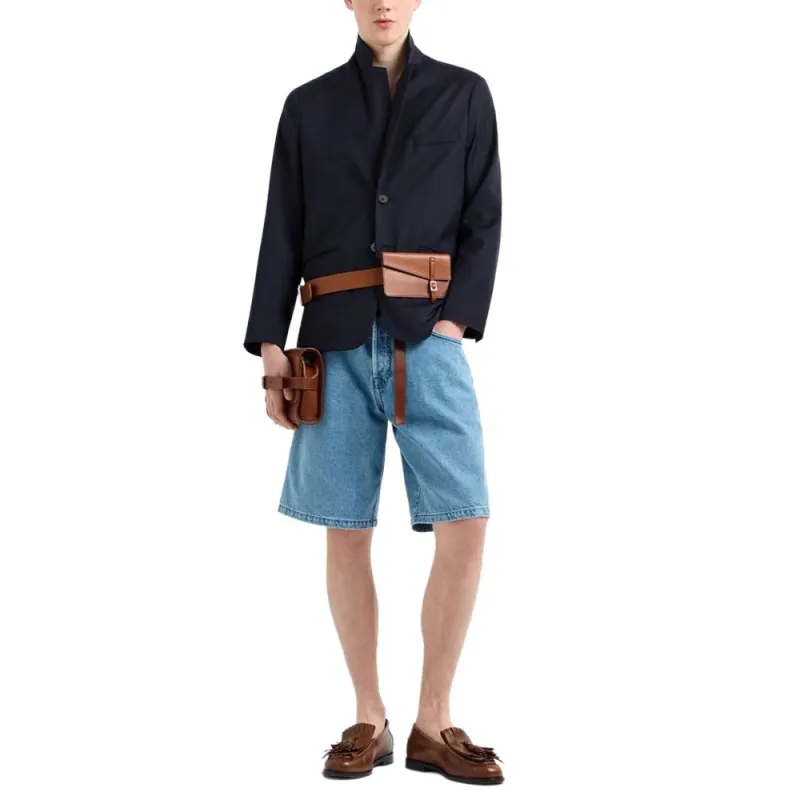 EMPORIO ARMANI Single breasted Jacket In A Lightweight Virgin wool Blend Twill-3