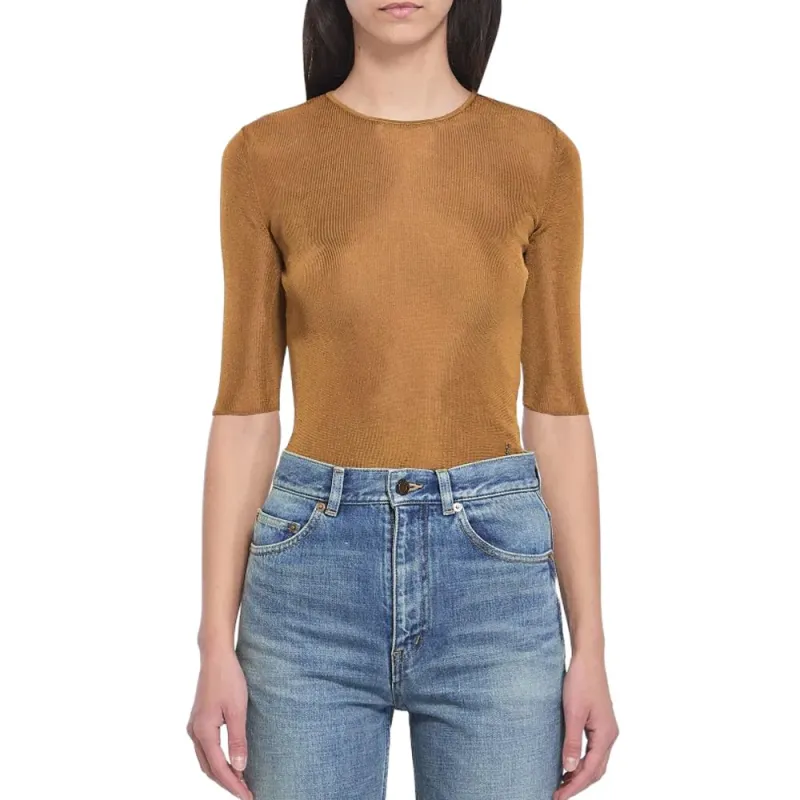SAINT LAURENT Cassandre Knitted Top-2