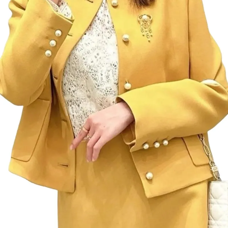 DIOR Jackets Coats Women's Yellow-2