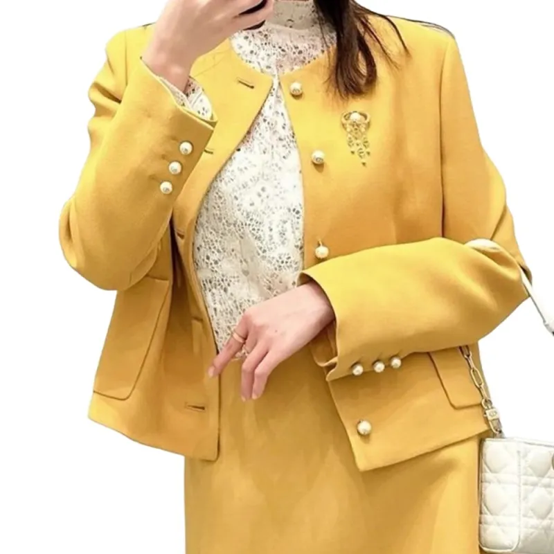 DIOR Jackets Coats Women's Yellow-3
