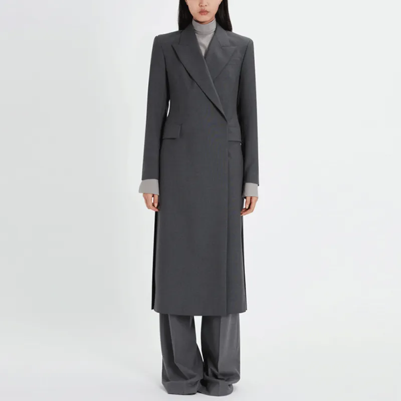 SportMax Coats Women's Dark Gray-1