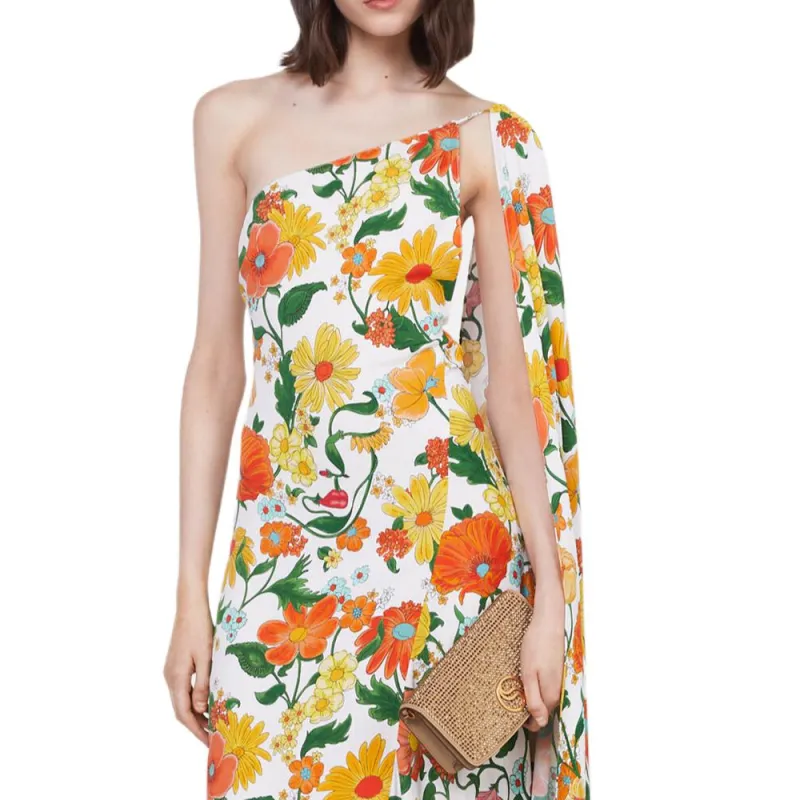 Stella McCartney Lady Garden print Asymmetric Gown-3