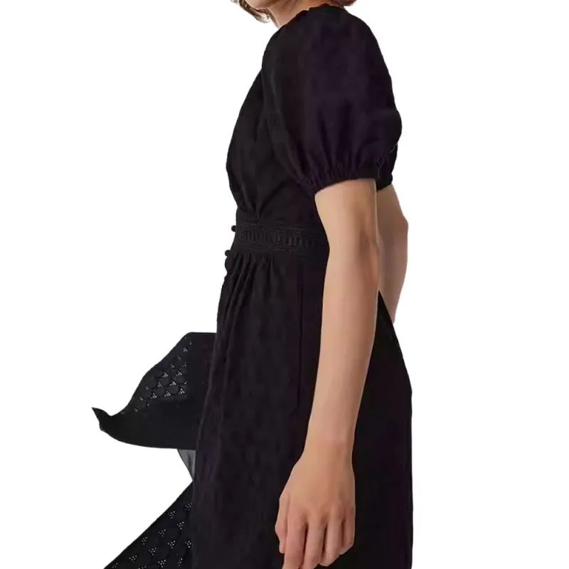 Diane Von Furstenberg SS25 Short Sleeved Dress Women's Black-4