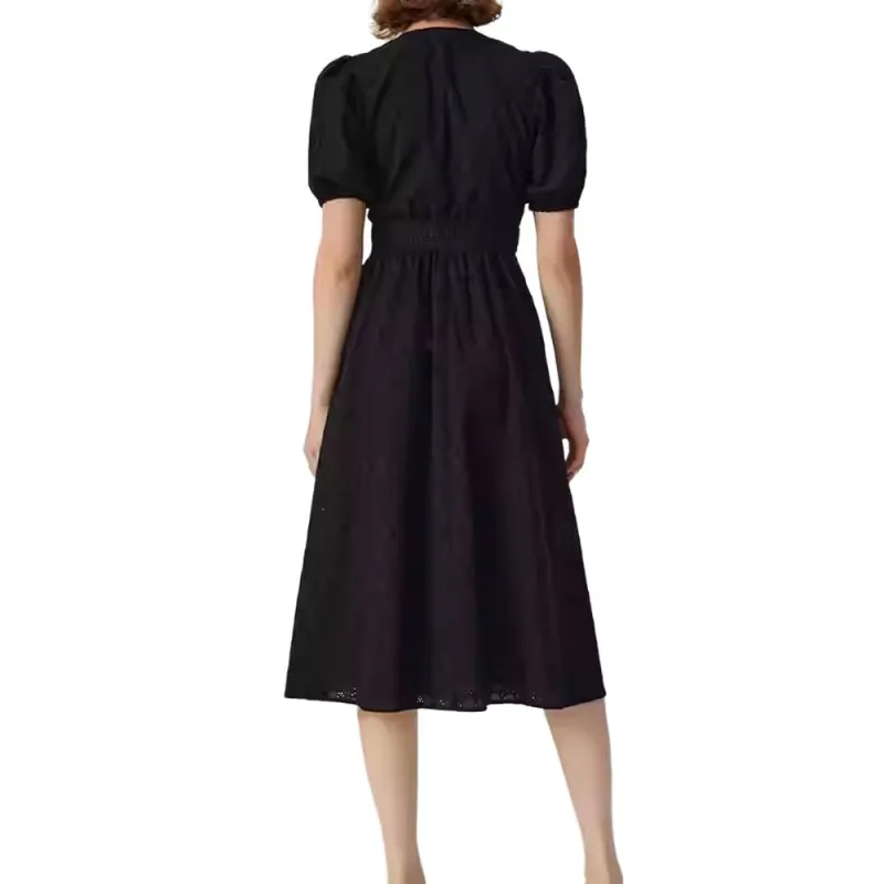 Diane Von Furstenberg SS25 Short Sleeved Dress Women's Black-2